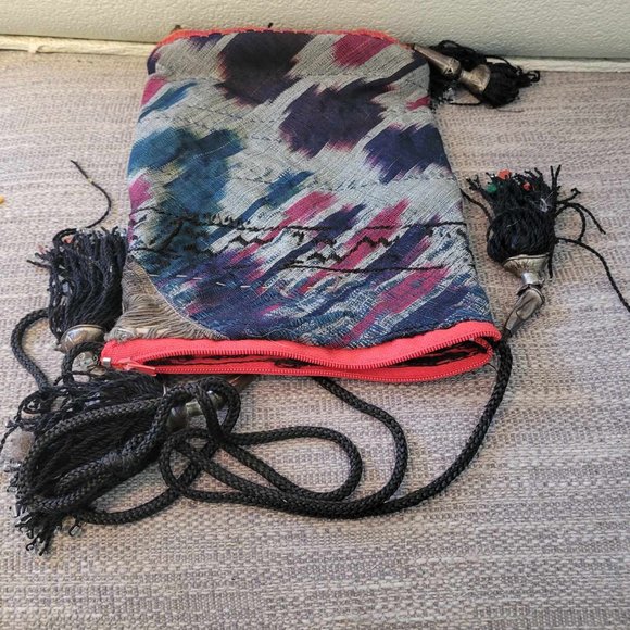 Moroccan Tassels Pencil Bag Turkish African Persian Purse Traditional Makeup Bag - Picture 2 of 5